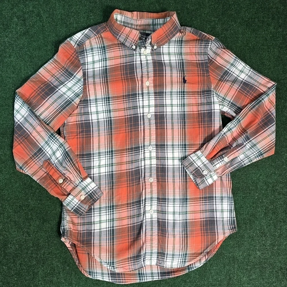 Ralph Lauren | Youth Boys Classic Fit 100% Cotton Plaid Button Down Shirt
